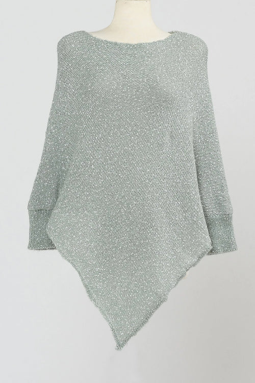 Speckled Poncho with Sleeves Sage