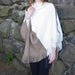 Big Zipper Point Oblong Poncho Ivory/Taupe