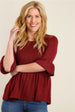 Babydoll Blouse Maroon Front