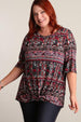Tribal Printed Knot Front Blouse Front2