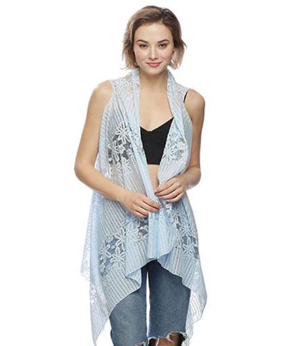 Lace Poncho/Cover Up Blue