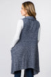 Heather Knit Vest with Pockets Back