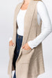 Heather Knit Vest with Pockets Beige