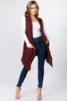 Heather Knit Vest with Pockets Burgundy