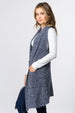 Heather Knit Vest with Pockets Side