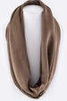 Solid Color Silky Infinity Scarf Khaki