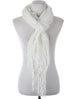 Lace Trim Sheer Scarf White
