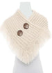 Trendy and Stylish Button/Fringe Accented Scarf/Shawl Beige