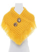 Trendy and Stylish Button/Fringe Accented Scarf/Shawl Mustard