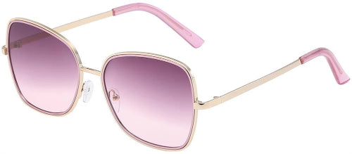 Giselle Wire-Frame Sunglasses Gold/Pink