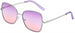 Giselle Wire-Frame Sunglasses Silver/Purple