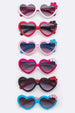 Flower Accent Heart Sunglasses Assorted Colors