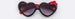 Flower Accent Heart Sunglasses Black/Red