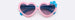 Flower Accent Heart Sunglasses Pink/Blue