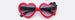 Flower Accent Heart Sunglasses Red/Black