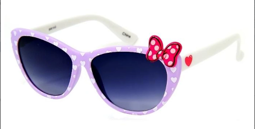 Girl's Plastic Frames with Bow Accent Purple