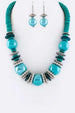 Mix Beads & Disks Necklace Set Turquoise