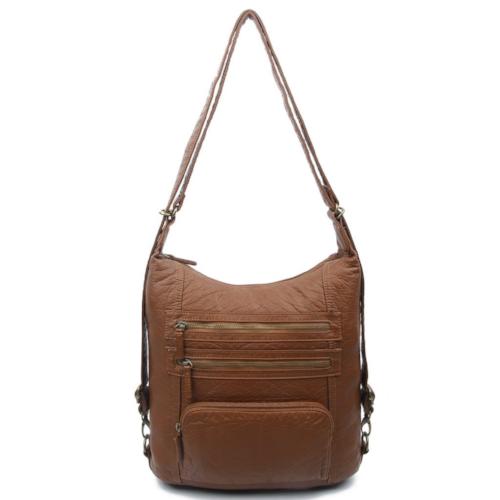 The Lisa Convertible Shoulder Bag/Backpack Brown