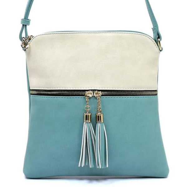 Tassel Accent Messenger Turquoise