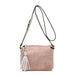 Tassel Accent Whipstitched 3-Compartment Crossbody Strap