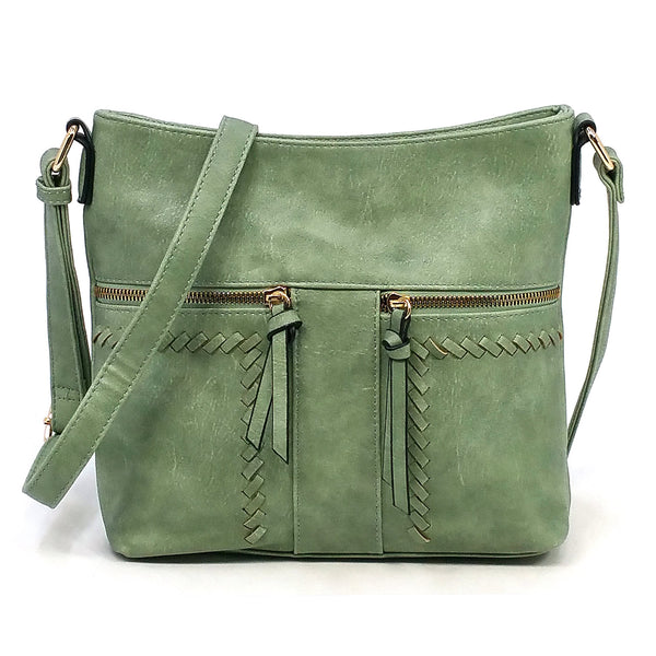 Whipstitch Pocket Crossbody Bag