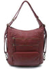 The Lisa Convertible Shoulder Bag/Backpack - Burgundy