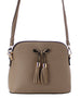 Tassel Bow Accent 3-Compartment Crossbody Taupe