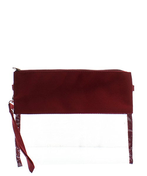 Clear Stadium Messenger Bag Burgundy