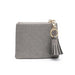 Coin Pouch/ID Holder with Tassel Accent Pewter