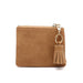 Coin Pouch/ID Holder with Tassel Accent Tan