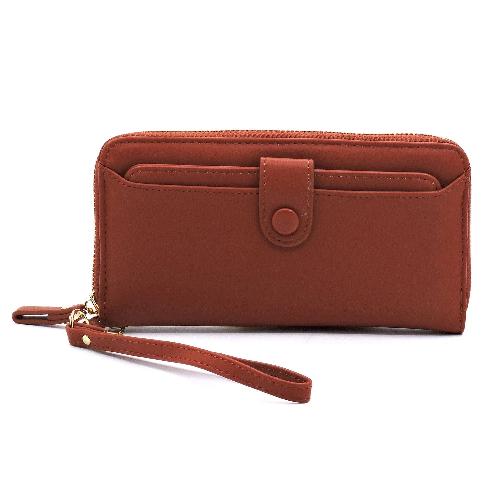 Zip Around Card Holder Wallet/Wristlet Cognac