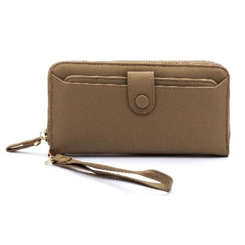 Zip Around Card Holder Wallet/Wristlet Taupe