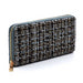 Fashion Woven Check Wallet Teal