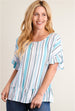 Striped Ruffle Hem Blouse