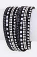 Mix Studs Slit Layer Cuff Black