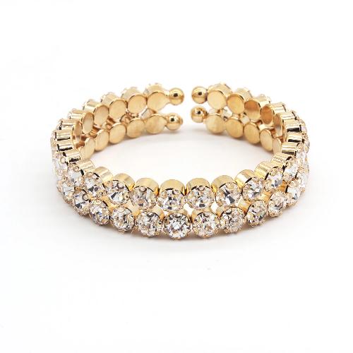 Double Rhinestone Bracelet Gold