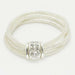 Three Strand Rhinestone Stretch Bracelet Silver