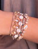 Rowan Multi Strand Natural Stone And Mother Of Pearl Bracelet White
