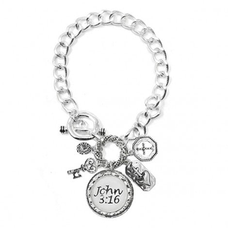 Multi Charm Bracelet John 3:16