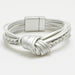 Knotted Leather Bracelet Silver