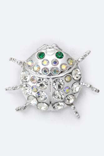 Crystal Ladybug Brooch AB/Iridescent