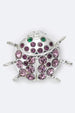 Crystal Ladybug Brooch Purple