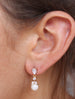 Myrna Pearl And CZ Post Drop Earring Gold