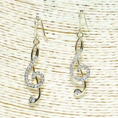 Music Note Earrings Gold
