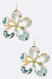 Floral Print Cutout Drop Earrings Blue
