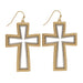 Two Tone Cross Earrings Gold/Silver
