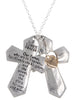 Tailored W/Gold Heart & Lord's Prayer Message Open with prayer