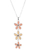 Sea Glass Flower Pendent Necklace Coral