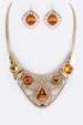 Mix Crystals Collar Necklace Set Topaz