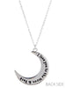 Crescent Moon Pendant Necklace Set Back